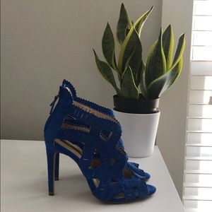 Zara Blue Suede Cutout Stilettos